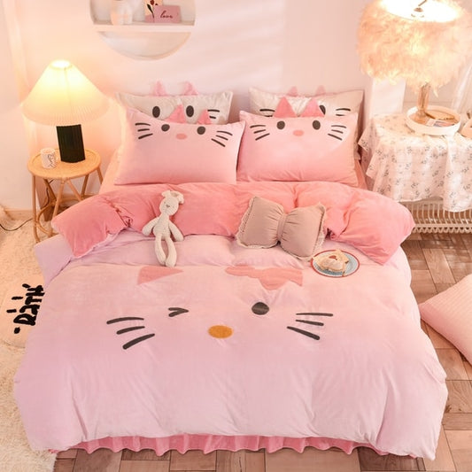 Cute Cartoon Rabbit Bed Set