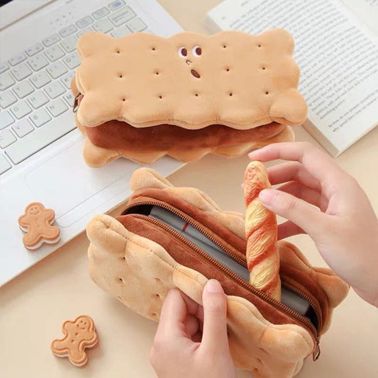 Cookie Sandwich Soft Plush Pencil Case