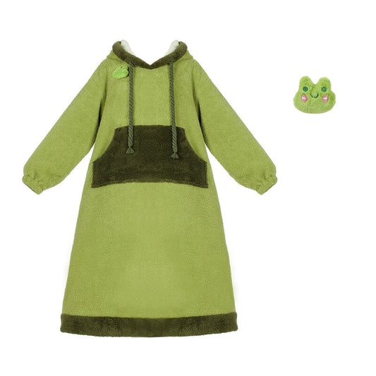 Cute Double-sided Velvet Frog Pajamas