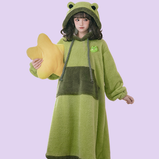 Cute Double-sided Velvet Frog Pajamas