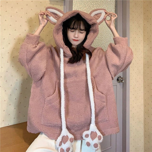 Kawaii Bear's Ear Sherpa Hoodies