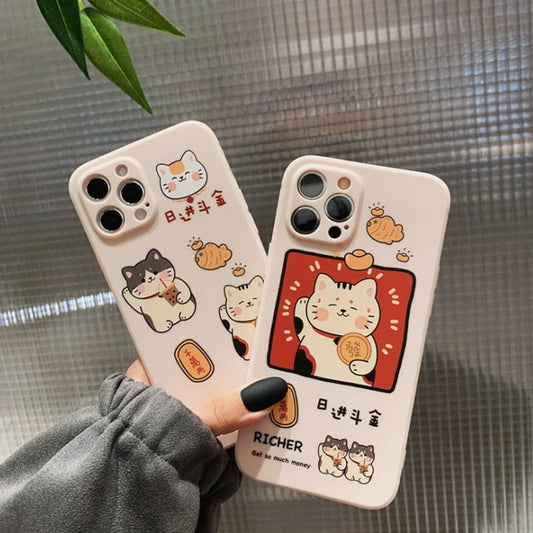 Cute Cartoon Lucky Cat iPhone Case