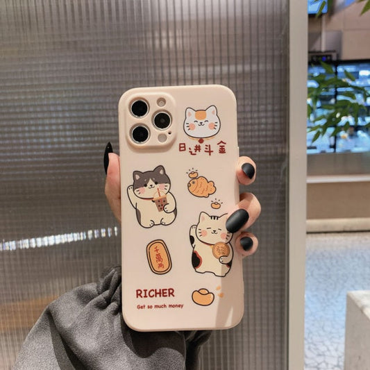 Cute Cartoon Lucky Cat iPhone Case
