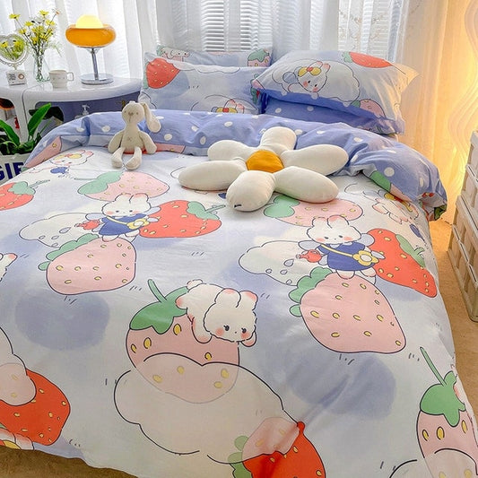 Cute Animals Cat Lady Bedding Set