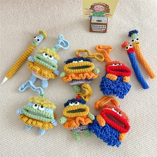 Cute Knitting Monster AirPods Case