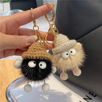 Fuzzy Elfin Ball Bag Keychain