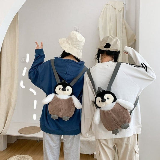 Cute Penguin Plush Backpack