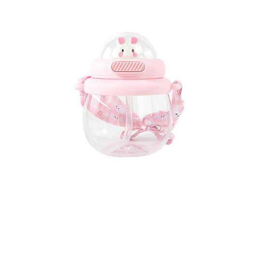 Cute Pink Bunny Space Cup With Straw