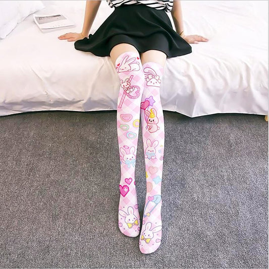 Cute Cat Paw Print Long Tube Stockings