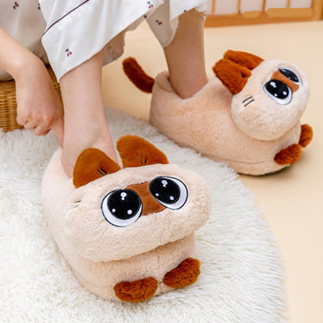 Cute Siamese Cat Plush Slippers