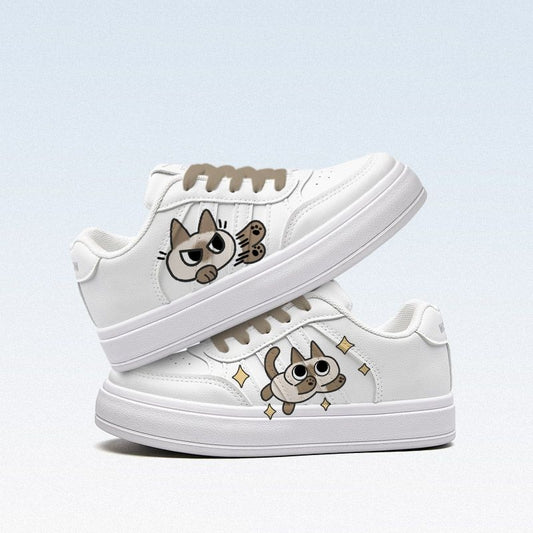 Cute Siamese Cat Print All-match Sneakers