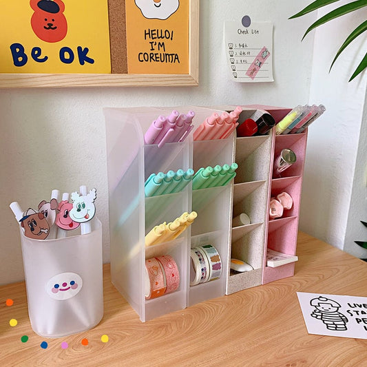 Cute 4 Grids Desk Storage Box