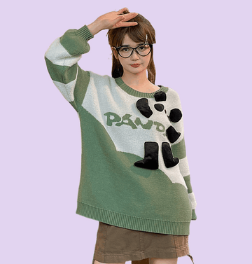 Cute Three-Dimensional Panda Design Pullover Sweater