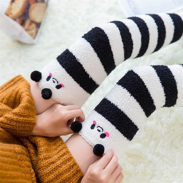 Cute Fuzzy Striped Stockings