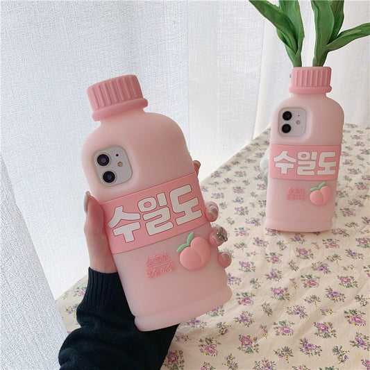 Cute Pink Drink Bottle iPhone Case