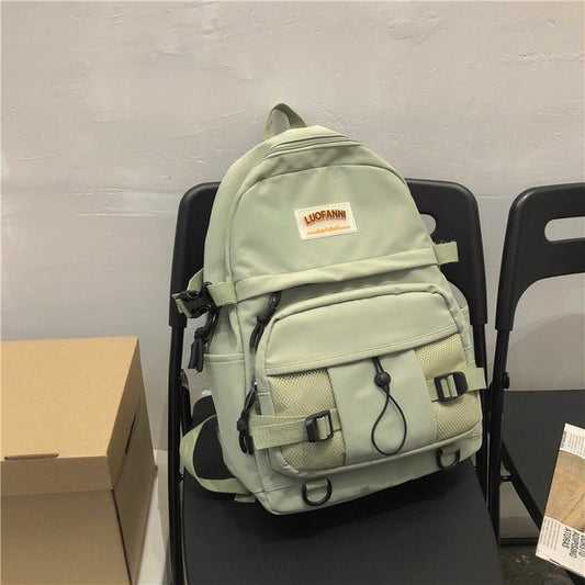 Kawaii Waterproof Nylon Solid Color Backpack
