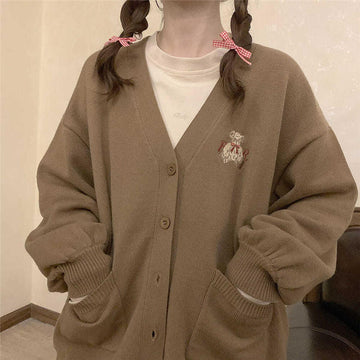 Kawaii Bear Sweater Cute Cardigan