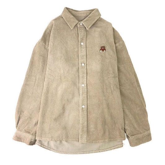 Kawaii Bear Corduroy Shirt