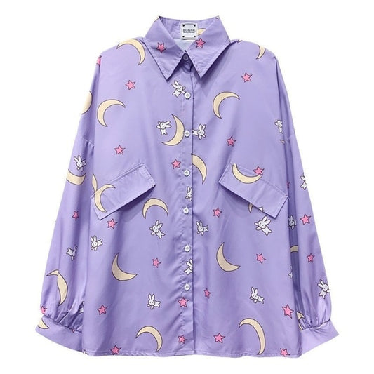 Kawaii Kpop Print Blouse