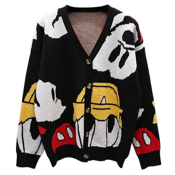 Kawaii Mickey Cardigan Knitted Sweater
