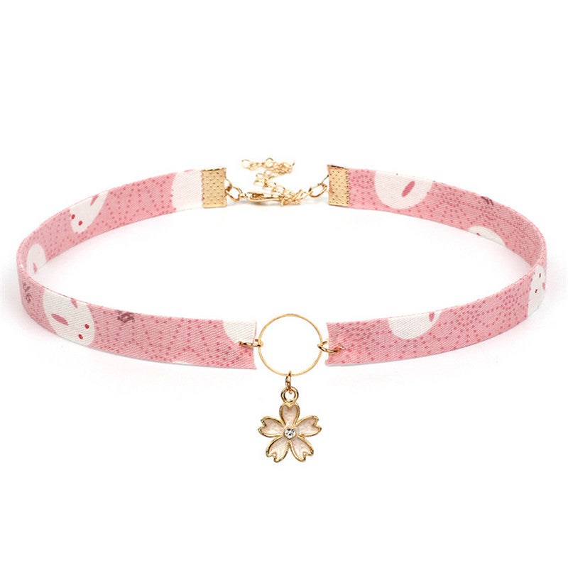 Lucky Sakura Flower Choker