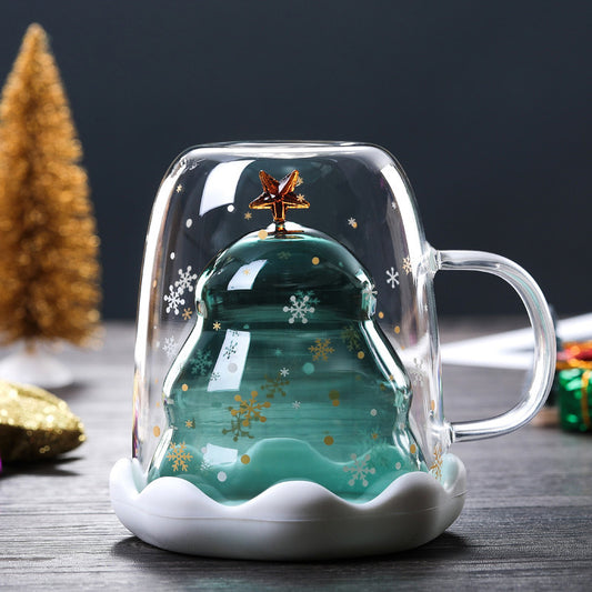 Kawaii Glass Christmas Tree Mug