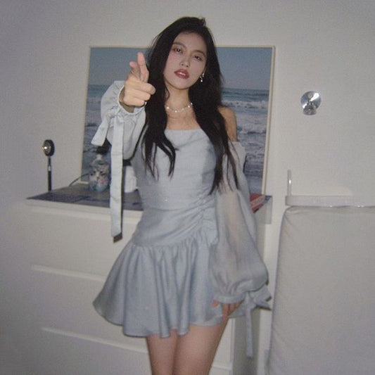 Sexy Solid Simple Mini Dress