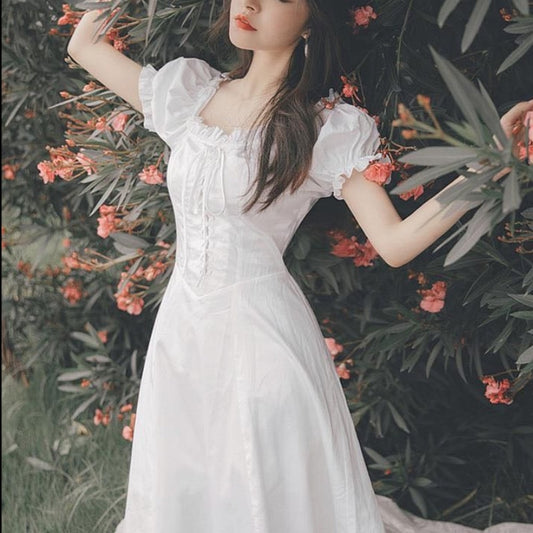 Sweet Puff Sleeve Fairy Dress