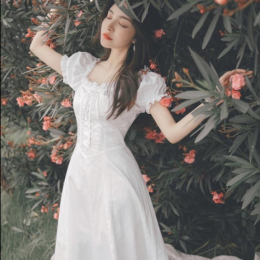Sweet Puff Sleeve Fairy Dress