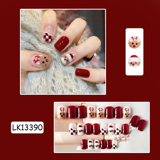 Kawaii Christmas Theme Fake Nails