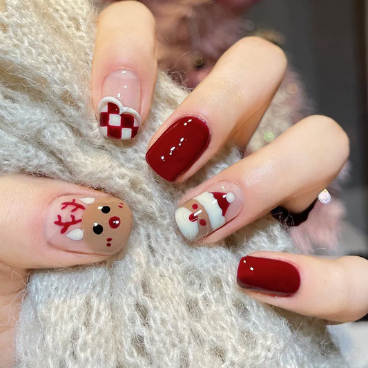 Kawaii Christmas Theme Fake Nails
