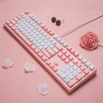 Kawaii Classic Pink Mechanical Keyboard USB Wired