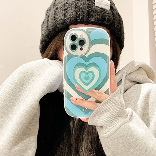 Cute Pink Love Heart iPhone Case