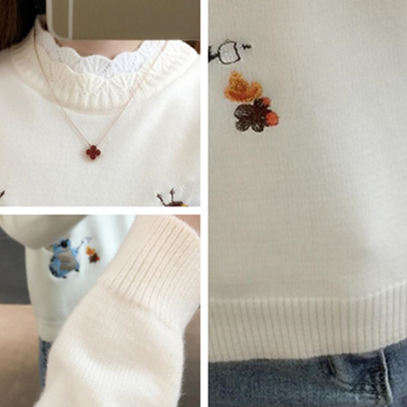 Little Bee Embroidery Sweater.