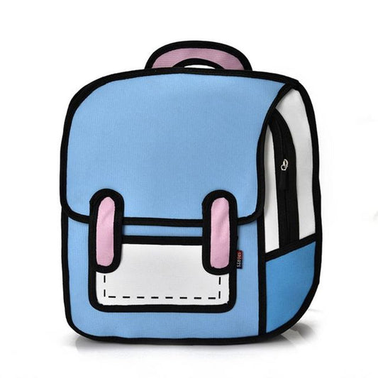 Kawaii 2d Cartoon Canvas Backpack