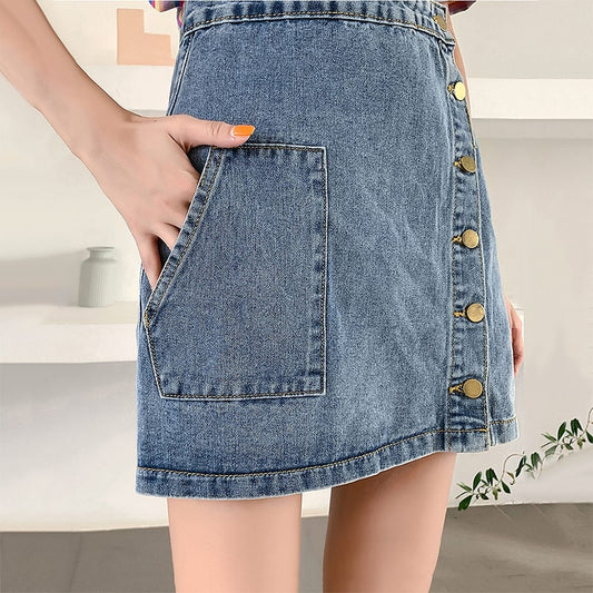 Kawaii A-Line Denim Mini Skirt