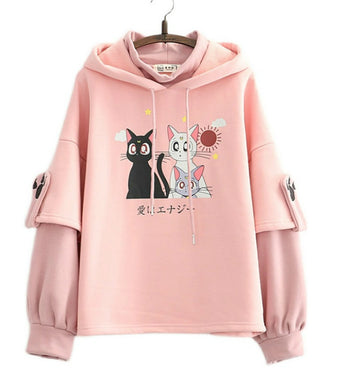 Kawaii Pink Sailor Moon Cat Hoodie