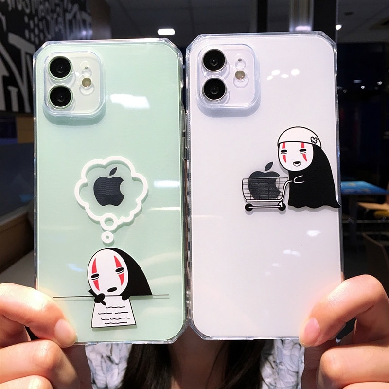 Cartoon Anime Faceless Man iPhone Case.