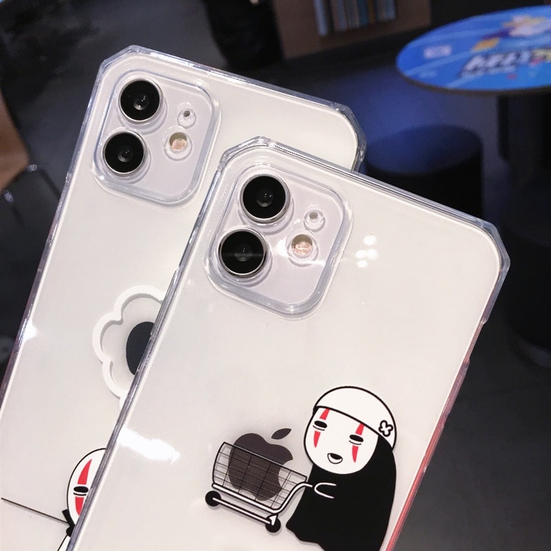 Cartoon Anime Faceless Man iPhone Case.