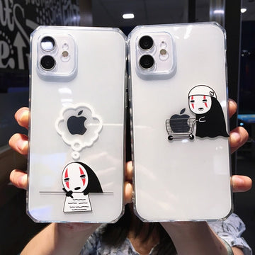 Cartoon Anime Faceless Man iPhone Case.