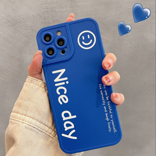 Fashion Klein Blue Smiley iPhone Case