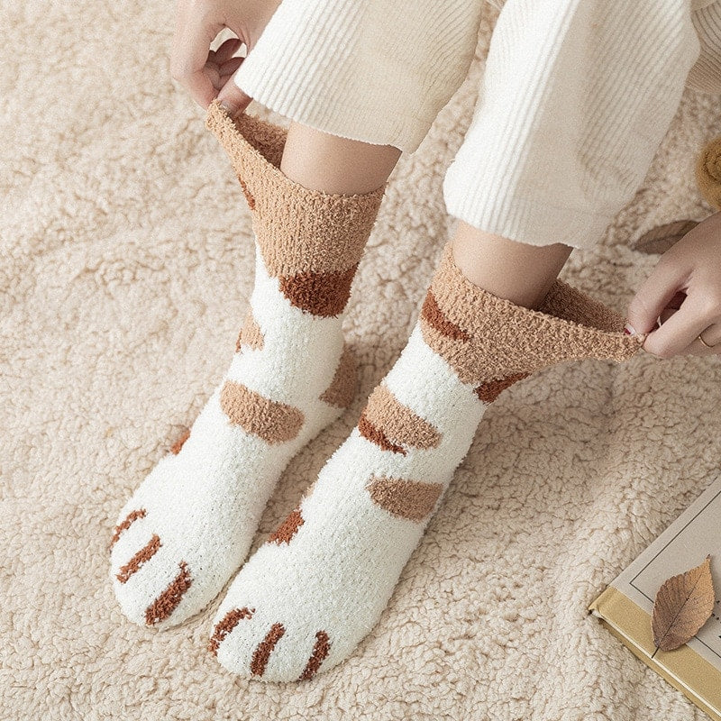 Cute Cat Paw Socks.