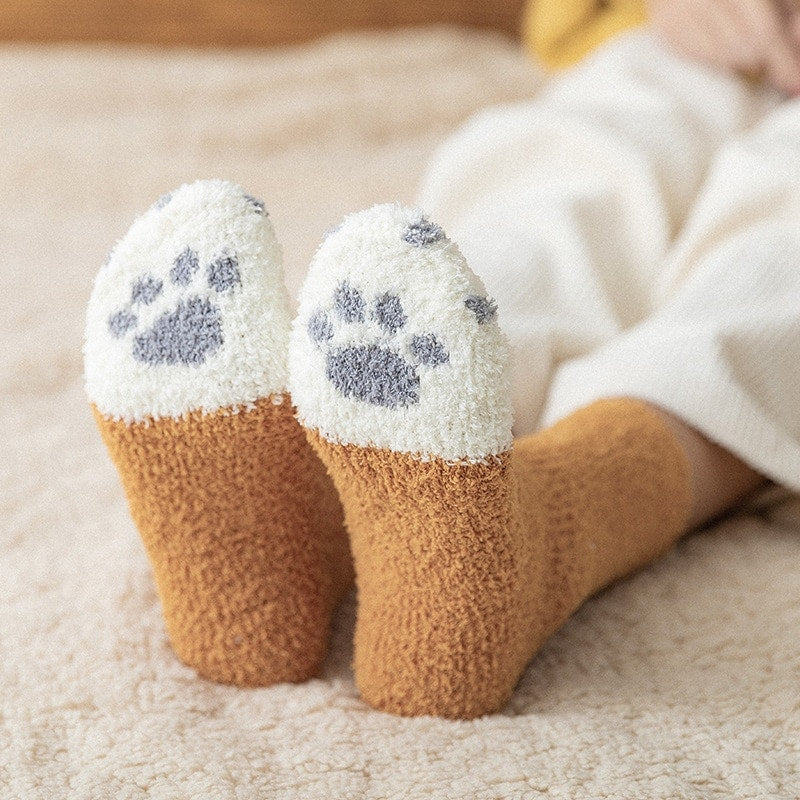 Cute Cat Paw Socks.