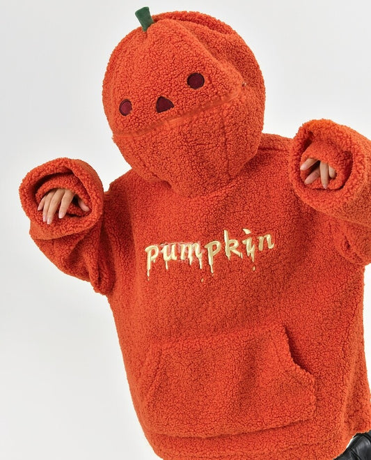 Funny Halloween Orange Pumpkin Pullover Sweatshirt