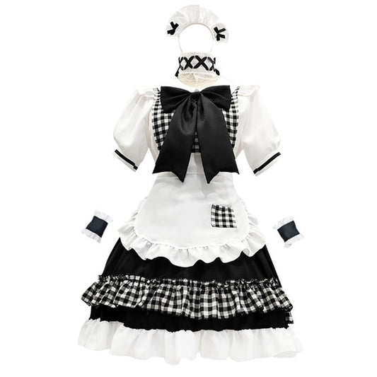 Kawaii Christmas Red Lolita Maid Dress