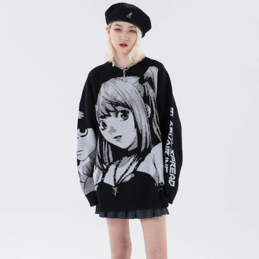 Gothic Anime Graphic Black T-Shirts