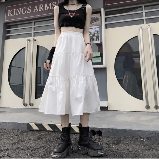 Harajuku Punk Gothic Black Long Skirts