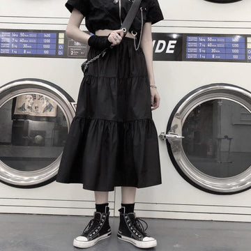 Harajuku Punk Gothic Black Long Skirts