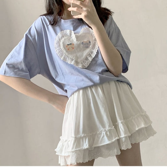 Kawaii Patchwork Lolita Lace Skirt