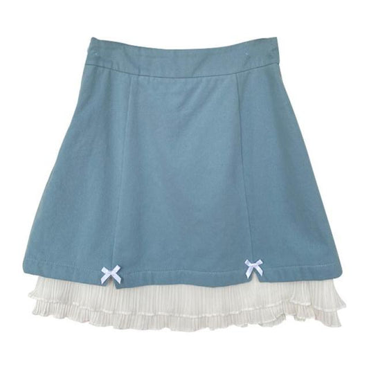 Kawaii Blue Mini Pleated Skirts